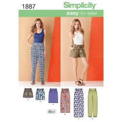 1887 SIMPLICITY EZ LO RISER PANTS LENGTHS, SHORTS, SKIRT LENGTHS PATTERN 8-16